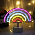 thumbnail image 1 of Luces de neón para dormitorio - Letreros de luz LED con batería - Letrero de neón arcoíris con soporte - Luces de fiesta, 1 of 4