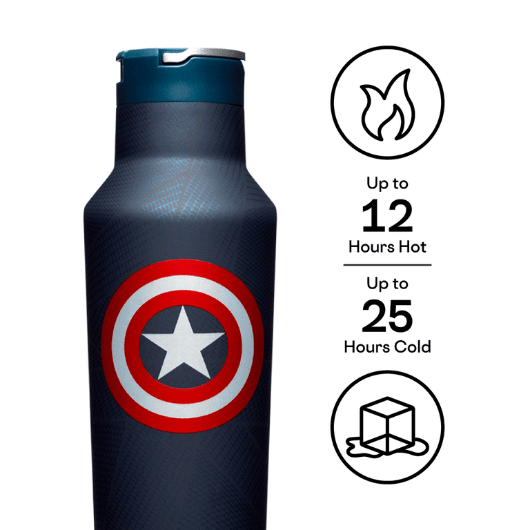 Captain America Flip-Top Double-Wall Water Bottle