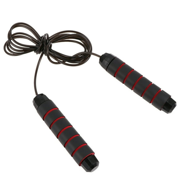 Bearing jump rope Tangle-Free jumping rope adjustable skipping rope speed Equipments Skipping(Black Red)