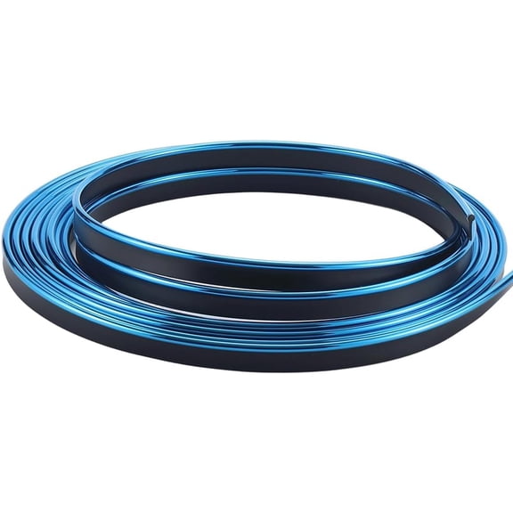16.4 Feet Blue Car Moulding Trim PVC Universal Self Adhesive Scratch Proof Automotive Side Body Decorative Door Window Dashboard Line Strips for Cars Interior Supplies 1roll
