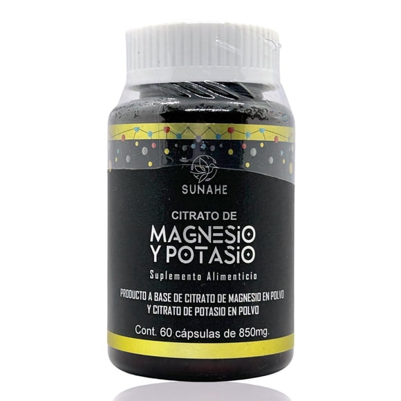 Citrato de Magnesio y Potasio 60 capsulas 850 mg Sunahe. SUNAHE SUNAHECITRATOMAGPOT