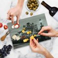 thumbnail image 5 of Black and White Cutting Board, London Theme Tower Bridge in the Famous City Urban Life Scenery Europe, Decorative Tempered Glass Cutting and Serving Board, Small Size, Taupe Grey Red, by Ambesonne, 5 of 5