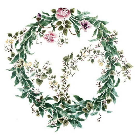 Leafy Vine Wreath Wall Stencil - DEE239 by DeeSigns
