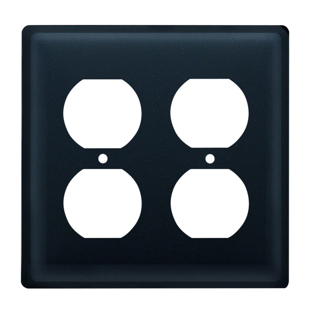 Village Wrought Iron Plain Double Outlet Cover