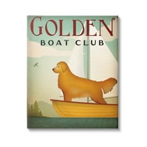 Stupell Industries Boat Club Dog Sailing Graphic Art Gallery Wrapped Canvas Print Wall Art, Design by Ryan Fowler