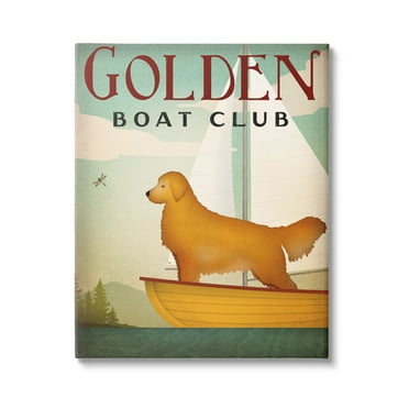 Stupell Industries Boat Club Dog Sailing Graphic Art Gallery Wrapped Canvas Print Wall Art, Design by Ryan Fowler