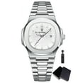 thumbnail image 1 of POEDAGAR Montres-Bracelets d'Affaires Étanches Lumineuses Date Acier Inoxydable Quartz Carré Montre Homme, 1 of 11