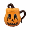 thumbnail image 1 of (2 Pack) Pumpkin Mug Ceramic Coffee Cup With Lid Handle Fall Themed Drinkware For Hot Tea Milk Home, 1 of 8