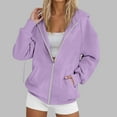 thumbnail image 2 of UngA Womens Zip Up Hoodies Womens Zip Up Hoodies Fleece Jackets Oversized Sweatshirts Fall Fashion Outfits 2025 Sweaters Winter Clothes Hoodies for Women (Light Purple,XL), 2 of 7