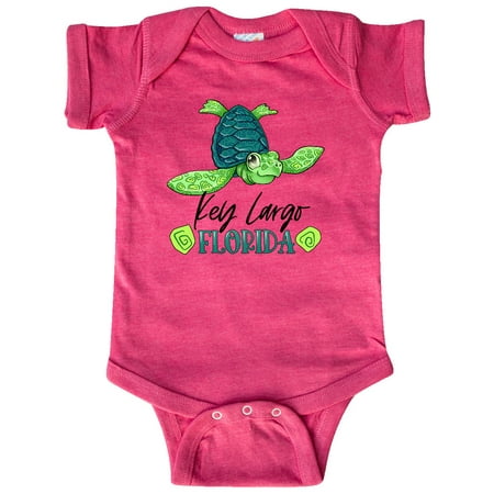 

Inktastic Key Largo Florida Happy Sea Turtle Gift Baby Boy or Baby Girl Bodysuit