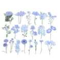 thumbnail image 1 of Calcomanías de Flores de Vinilo Transparente Uxcell PET Flores Claras Calcomanías Florales para Álbum de Recortes Azul 80 Hojas, 1 of 6