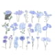 thumbnail image 1 of Calcomanías de Flores de Vinilo Transparente Uxcell PET Flores Claras Calcomanías Florales para Álbum de Recortes Azul 80 Hojas, 1 of 6