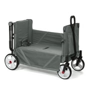 Radio Flyer Compass Kid & Cargo Stroll ‘N Wagon®, Gray Push and Pull Folding Fabric Wagon, for Kids 1 Year and up