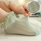 thumbnail image 3 of Laklulu-Conjunto de 5 piezas de calcetines con borde con volantes para niños pequeños, calcetines de encaje doble para niña, calcetines de baile para estudiantes de color sólido, 3 of 5