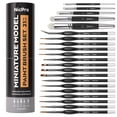 thumbnail image 1 of Juego de pinceles para pintar Nicpro Miniature Dry Brush, 21 piezas con recipiente, 1 of 8