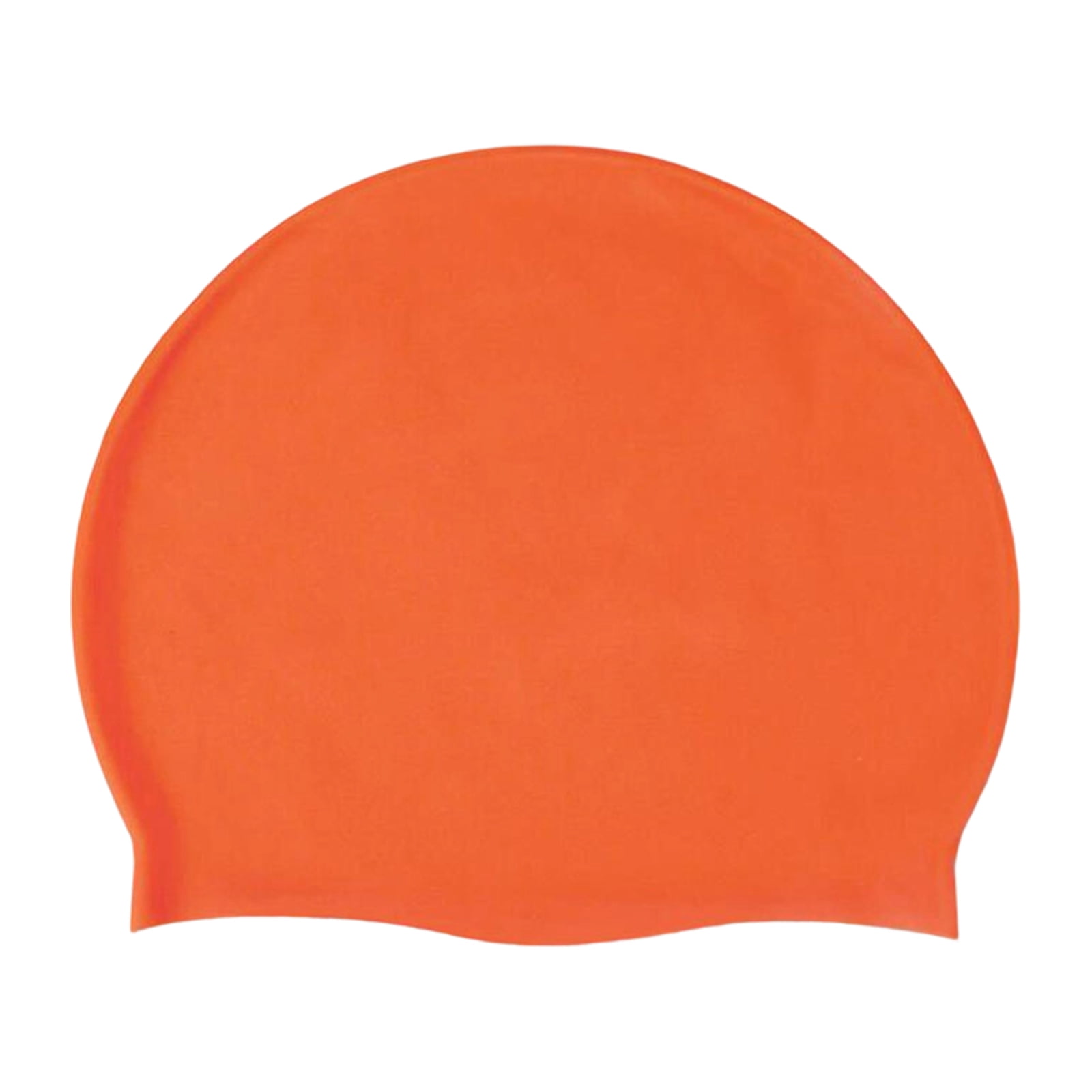 Unisex Silicone Swim Cap Waterproof High Elasticity Comfortable Ear Protection for Swimming Pool Beach Activities Orange