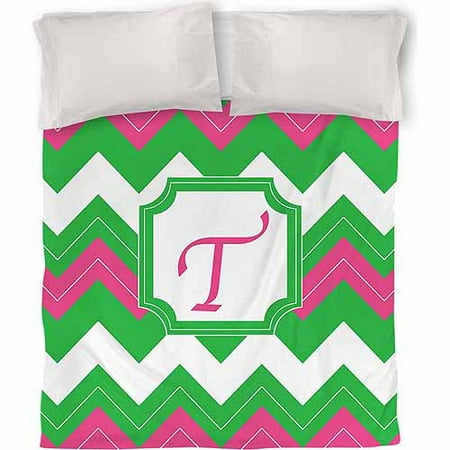 IDG Chevron Monogram Duvet Cover, Fuchsia