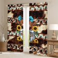 thumbnail image 2 of Castle Fairy Farmhouse Animal Highland Cow Print Black Out Curtains for Teens Adults,Bohemian Western Aztec Curtains Pack of 2 (42x63 Each),Chic Floral Sunflowers Bedroom Curtains, 2 of 6