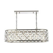 1215 Madison Collection Pendant Lamp L:40in W:13in H:15in Lt:6 Polished Nickel Finish Royal Cut Crystal (Clear)