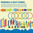 thumbnail image 3 of 22-Piece ABS Dive Toy Set with 4 Rings, 4 Torpedoes, 3 Water Plants, 3 Long Rods & 8 Diamonds – Colorful Swimming Training Tools for Kids, Sinkable Pool Toys for Beach/Party, Includes Self-Sealing, 3 of 5