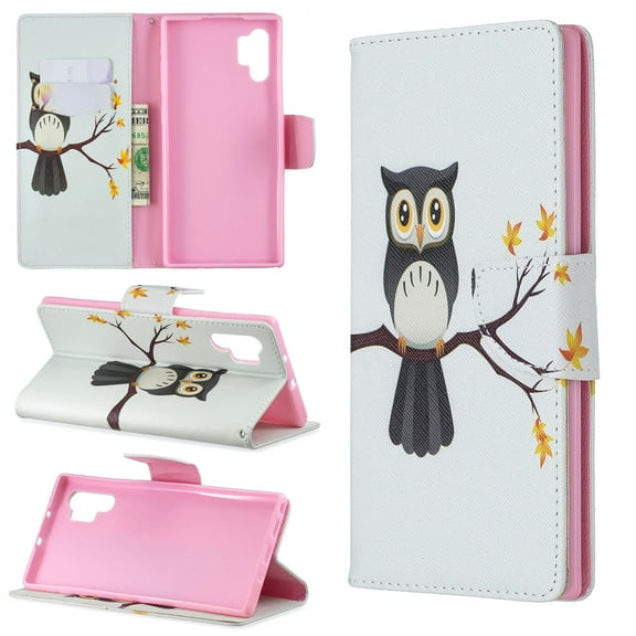Allytech Galaxy Note 10 Pro Case, Allytech PU Leather Cute Pattern Design Girls Women Folio Stand Shockproof Full Protective Wallet Cases Covers for Samsung Galaxy Note 10 Pro, Owl