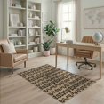 thumbnail image 2 of ODIKA 4'x6' Black Ivory Geometric Maze Design Washable Area Rug Intricate Handwoven Pattern with Modern Flair for Home Office, Under Desk, Non-Slip Chair-Friendly, Flatwoven, 2 of 7