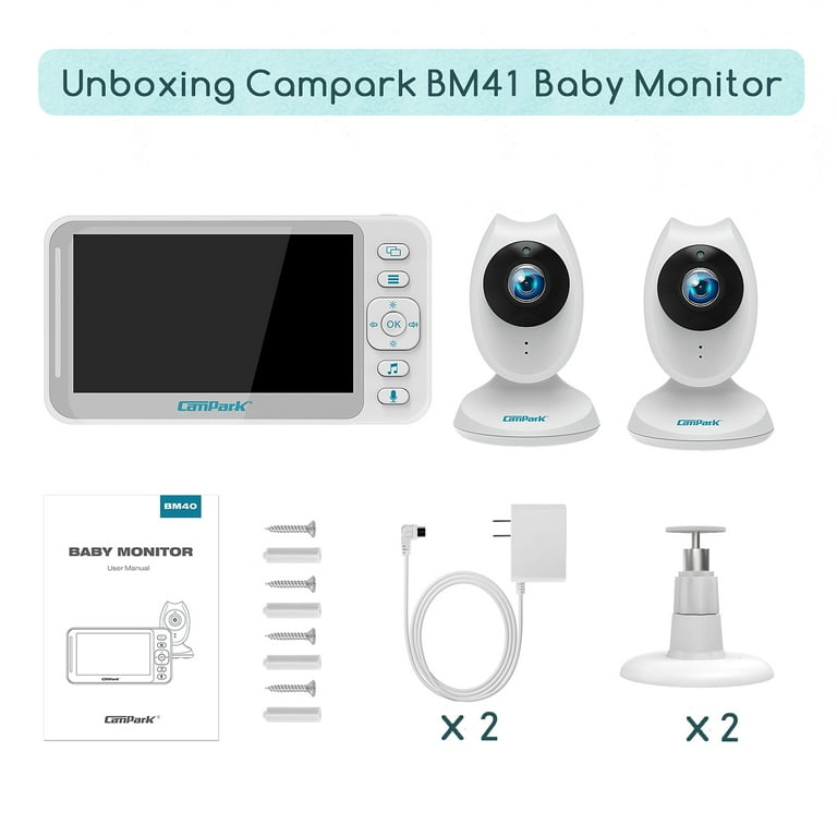 Yoton Baby Monitor with Camera and Audio, 3.2 inch No WiFi, Smart Baby  Monitor with LCD Screen Night Vision Temperature Monitoring 8 Lullabies 2  Way Talk, VOX mode 