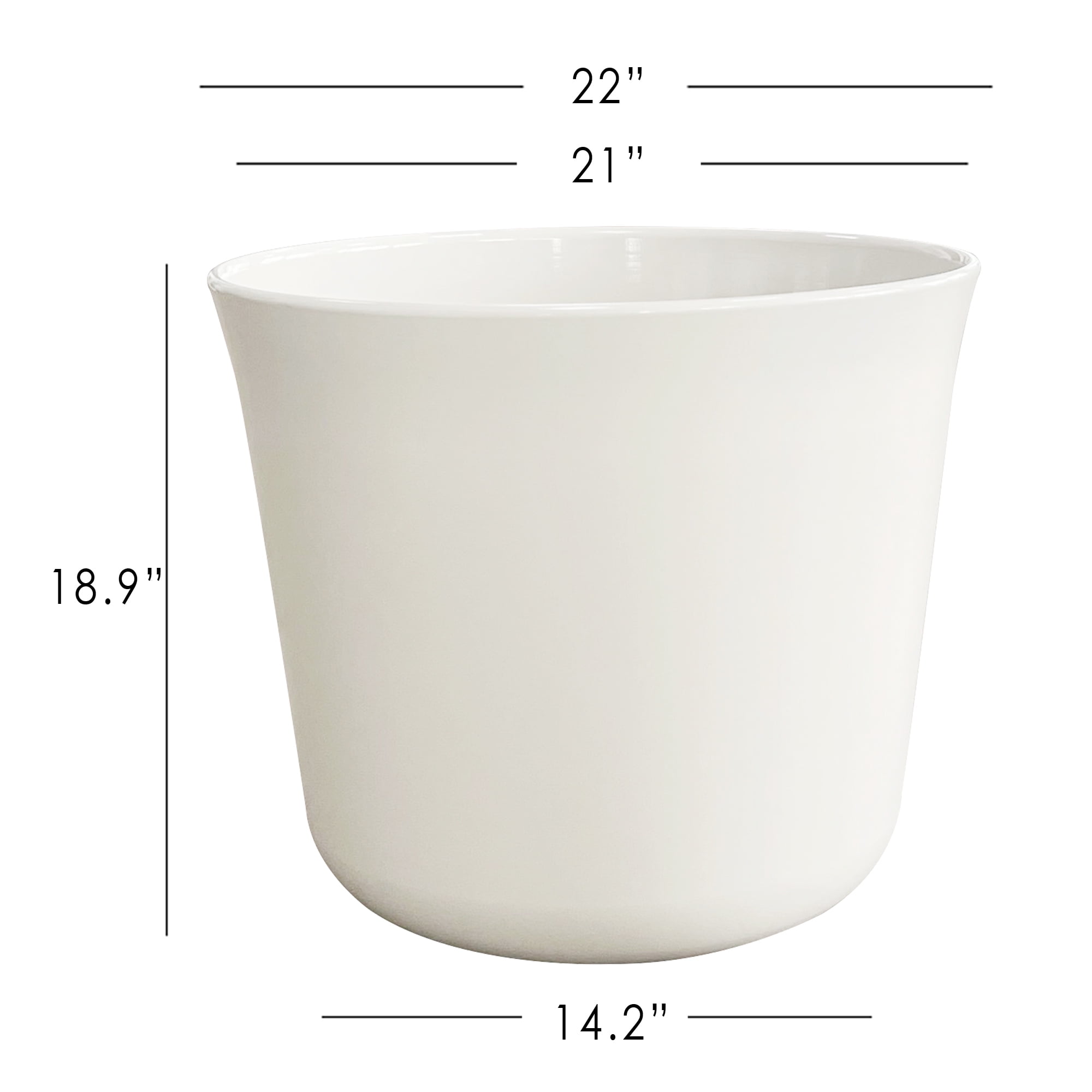 Mainstays Extra Large 22in Diameter Cream Aspen Resin Planter