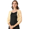 thumbnail image 1 of Dde San Patricio Cárdigan Toreras Top De Encaje Floral Transparente Man3/4 Elegante PaMujer Beige L, 1 of 6