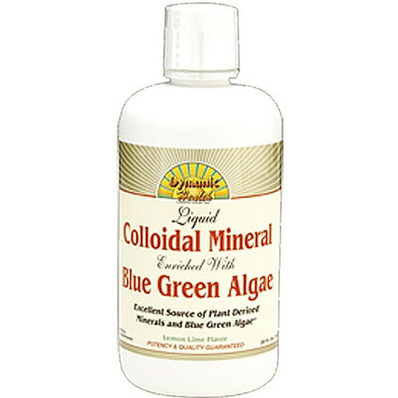 Dynamic Health Lemon Lime Flavor Colloidal Mineral With Blue Green Algae, 32 oz