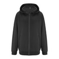 thumbnail image 6 of Brglopf Womens Zip Up Hoodies Oversized Sweatshirt Long Sleeve Fleece Jackets Coat Workout Y2K Fall Trendy Outwear with Pockets(Black,L), 6 of 7