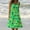 Green, variant on AOOCHASLIY Ladies' Holiday Dress Women's Ocean Print Round Neck Pleated Sleeveless Beach Dress Sleeveless Jellyfish Dresses