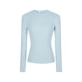 thumbnail image 4 of CCRFTGI Underscrub Long Sleeve Women Cotton Fabric Crew Neck Fitted Stretch Tee Uniforms T-Shirt Underscrub Comfort Tee Light Blue S, 4 of 4
