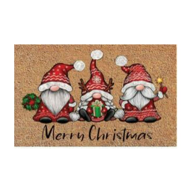 Maytalsory Soft And Comfortable Christmas Doormats Water Absorption For Easy To Clean Santa Claus 1Set