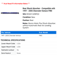 thumbnail image 2 of Rear Shock Absorber - Compatible with 1997 - 2005 Chevy Venture FWD 1998 1999 2000 2001 2002 2003 2004, 2 of 2