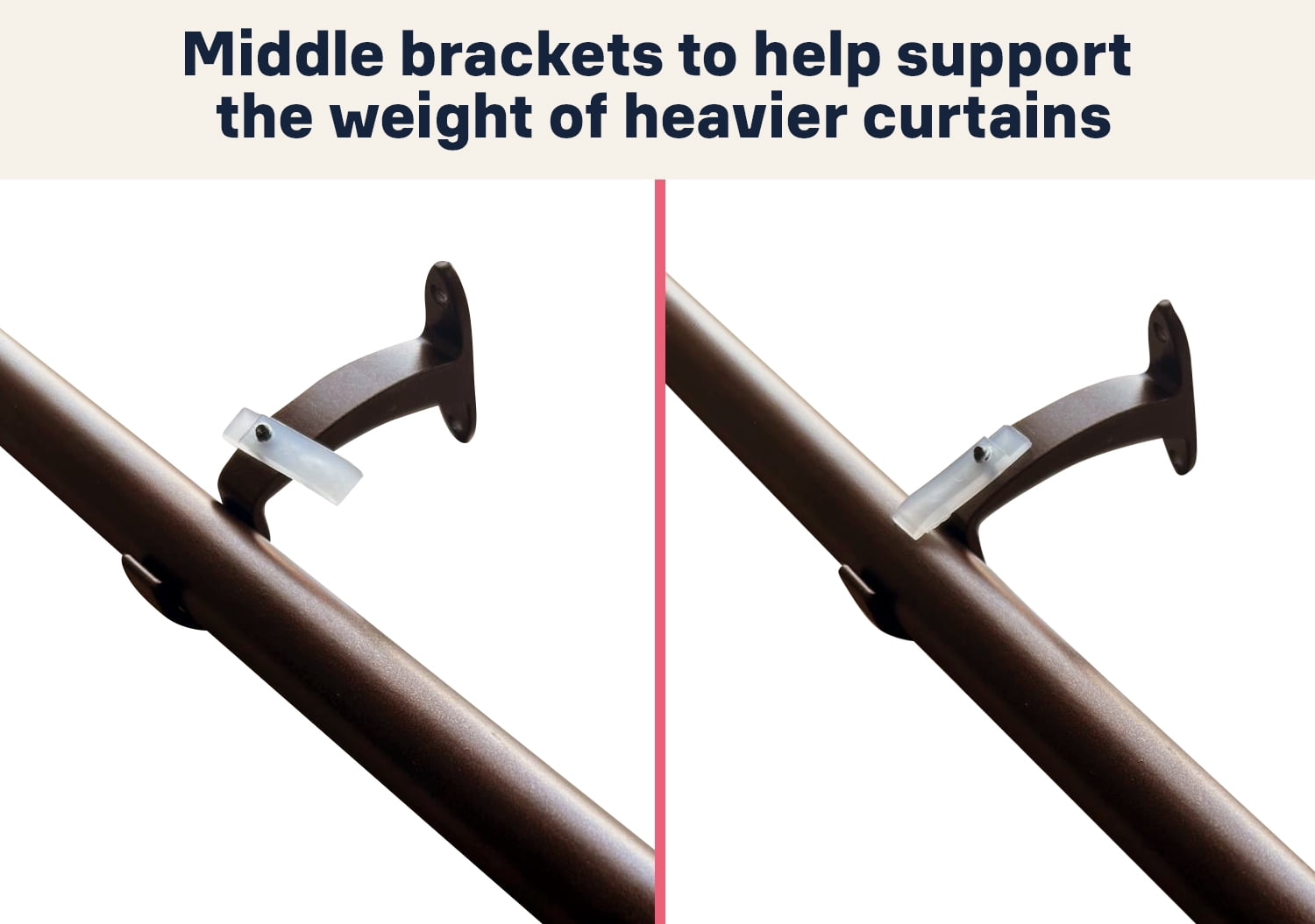 THD Wrap Around Room Darkening Grommet Curtain Rod & Bracket Set - Adjustable Telescoping Curtain Rod - Sturdy Rustproof Pipe 1" Diameter for Heavy Blackout Drapes - 86" to 144" Inch - Bronze