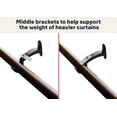 thumbnail image 3 of THD Wrap Around Room Darkening Grommet Curtain Rod & Bracket Set - Adjustable Telescoping Curtain Rod - Sturdy Rustproof Pipe 1" Diameter for Heavy Blackout Drapes - 86" to 144" Inch - Bronze, 3 of 5