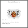 thumbnail image 5 of Gem Stone King 1.80 Ct Oval Twilight Orange Mystic Quartz 925 Sterling Silver Ring, 5 of 5
