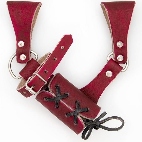 Armory Replicas Handcrafted Leather Sword Frog – Medieval Costume LARP Adjustable Buckle & Corded Weapon Belt Holster Holder
