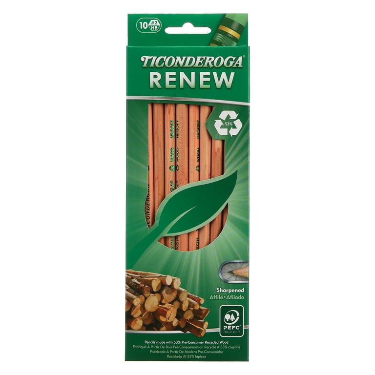 Ticonderoga Renew Recycled Wood Cased Pencil Pre Sharpened Pencils 10 ct Walmart