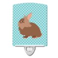 thumbnail image 1 of Carolines Treasures BB8134CNL Lionhead Rabbit Blue Check Ceramic Night Light, 1 of 1