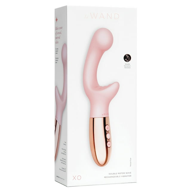 Le Wand XO Rechargeable Double-Motor Wave Silicone Dual Stimulation Vibrator Rose Gold