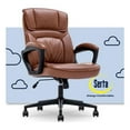 thumbnail image 2 of Serta Hannah Office Chair with Headrest Pillow Cognac Bonded Leather, 2 of 15