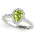 thumbnail image 5 of Mauli Jewels Rings for Women 1.46 Carat Diamond and Pear Shaped Peridot Ring prong 10K Rose Gold, 5 of 8