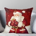 thumbnail image 5 of Santa Claus Throw Pillow Covers Dreamlike Merry Christmas and Happy New Year Soft Decorative Throw Pillowcase Indoor/Outdoor Square Pillow Cover Cushion Case for Couch Sofa Bedroom Car (18in x 18in), 5 of 6