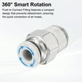 thumbnail image 5 of Uxcell Push to Connect Fitting 5/32" x 1/8" Thread Straight Union Fitting, White, 5 of 7
