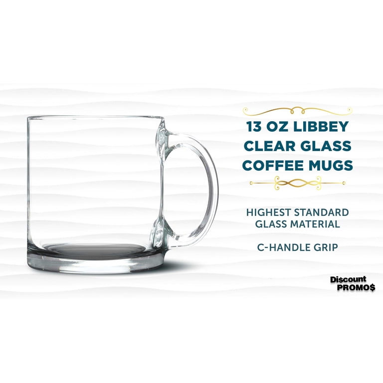 Libbey Clear Glass Coffee Mugs 13 oz. Set of 10, Bulk Pack - Perfect for  Coffee, Tea, Espresso, Hot Cocoa, Other Beverages - Black