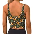 thumbnail image 3 of Haiem Forest Squirrel Pattern Womens Sports Bra - U Neck Padded Low Impact Yoga Bra Workout Crop Top Gym Moisture-Wicking Workout Vest -, 3 of 9