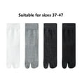 thumbnail image 3 of Ribbed Split-Toe Cotton Socks for Women Middle Calf Two Toe Separator Breathable Spring Autumn Sports Anti-Slip Design, 3 of 8