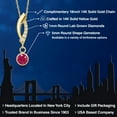 thumbnail image 2 of Gem Stone King 14K Yellow Gold Red Ruby and Lab Grown Diamond Pendant Necklace for Women | 0.58 Cttw | Gemstone July Birthstone | Round 5MM | With 18 inch Chain, 2 of 6